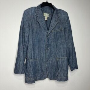 The territory ahead linen Blend blazer blue chambray men's size small vintage